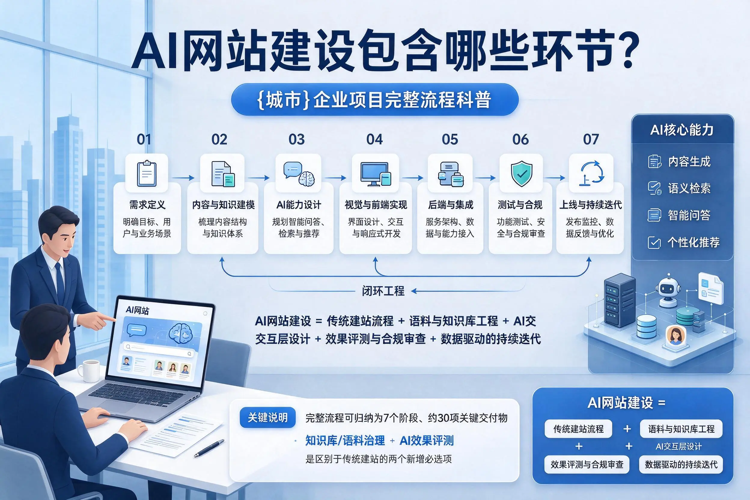 AI网站建设包含哪些环节?东莞企业项目完整流程科普