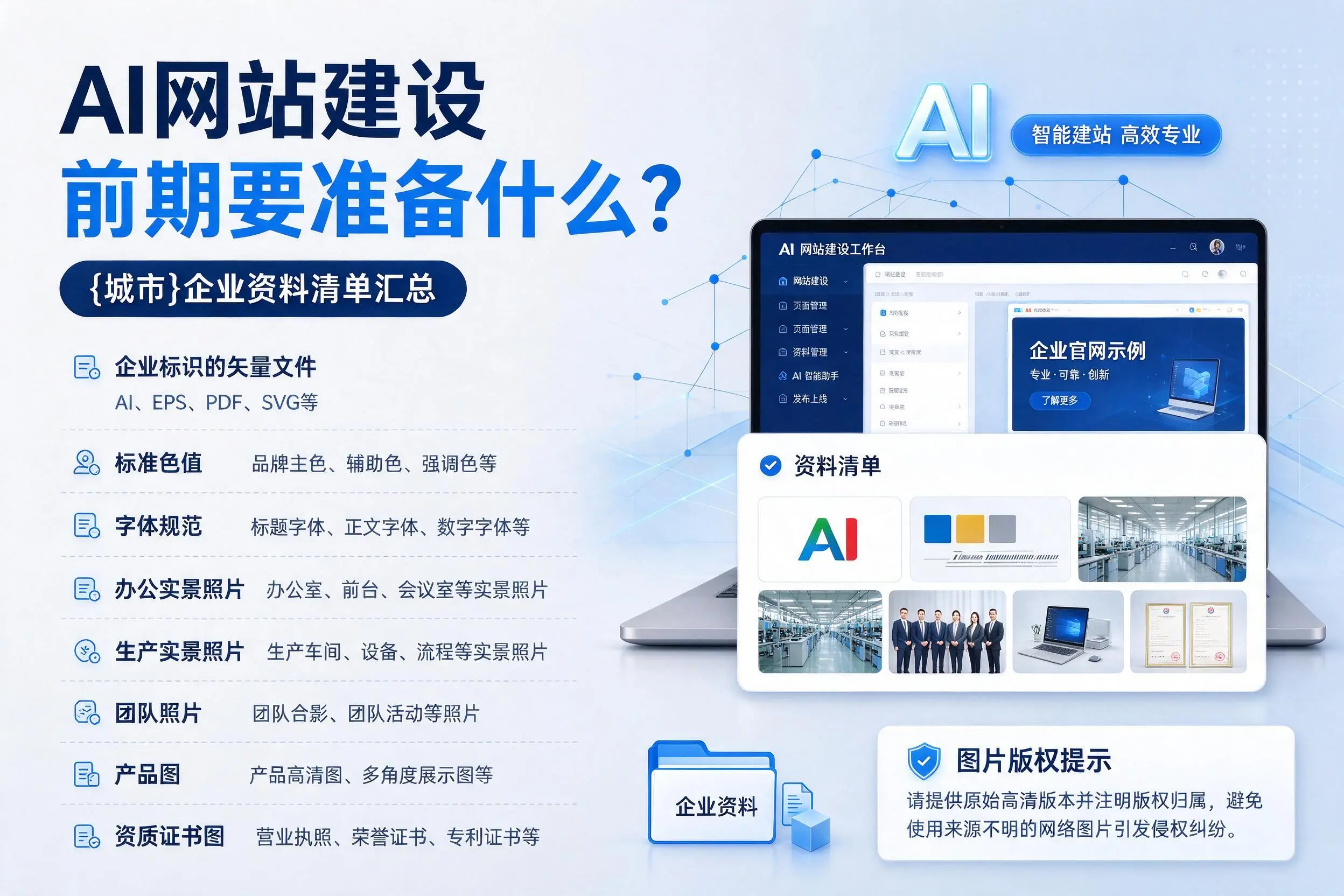 AI网站建设前期要准备什么？东莞企业资料清单汇总